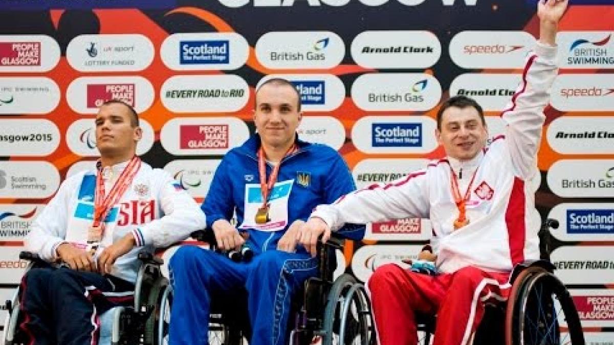 Men's 100m Backstroke S2 | Victory Ceremony | 2015 IPC Swimming World Championships Glasgow