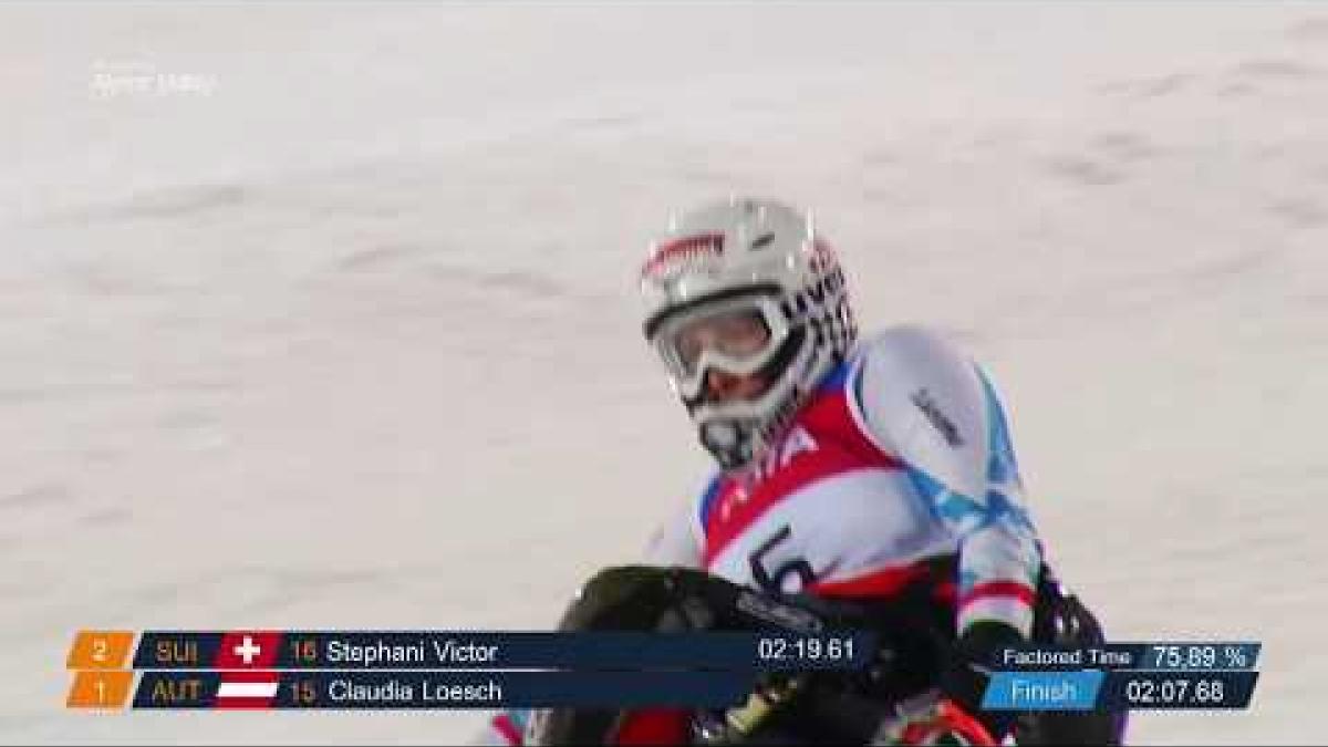 Claudia Loesch 1st women's Slalom sitting - 2018 World Cup Zagreb