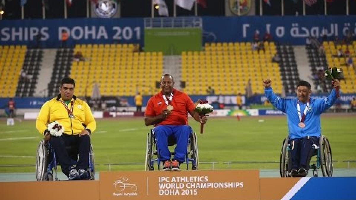 Men's discus F56 | Victory Ceremony |  2015 IPC Athletics World Championships Doha