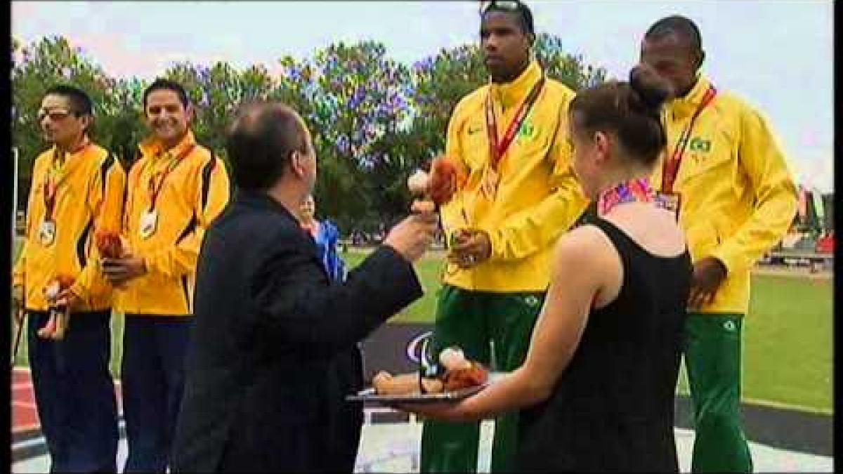 Athletics -  men's 800m T11 Medal Ceremony  - 2013 IPC Athletics World Championships, Lyon