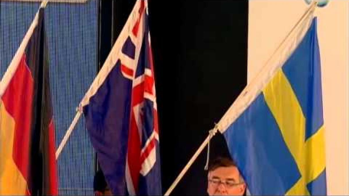 Swimming - women's 200m individual medley SM11 medal ceremony - 2013 IPC Swimming World Champs