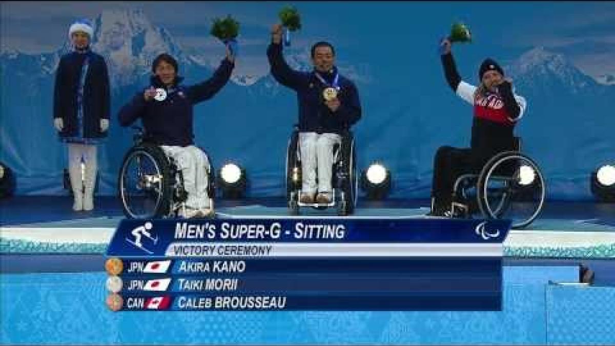 Men's super-G sitting Victory Ceremony | Alpine Skiing | Sochi 2014 Paralympic Winter Games
