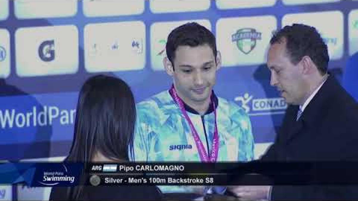 Men's 100 m Backstroke S8 Medals Ceremony  | Mexico City 2017 World Para Swimming Championships