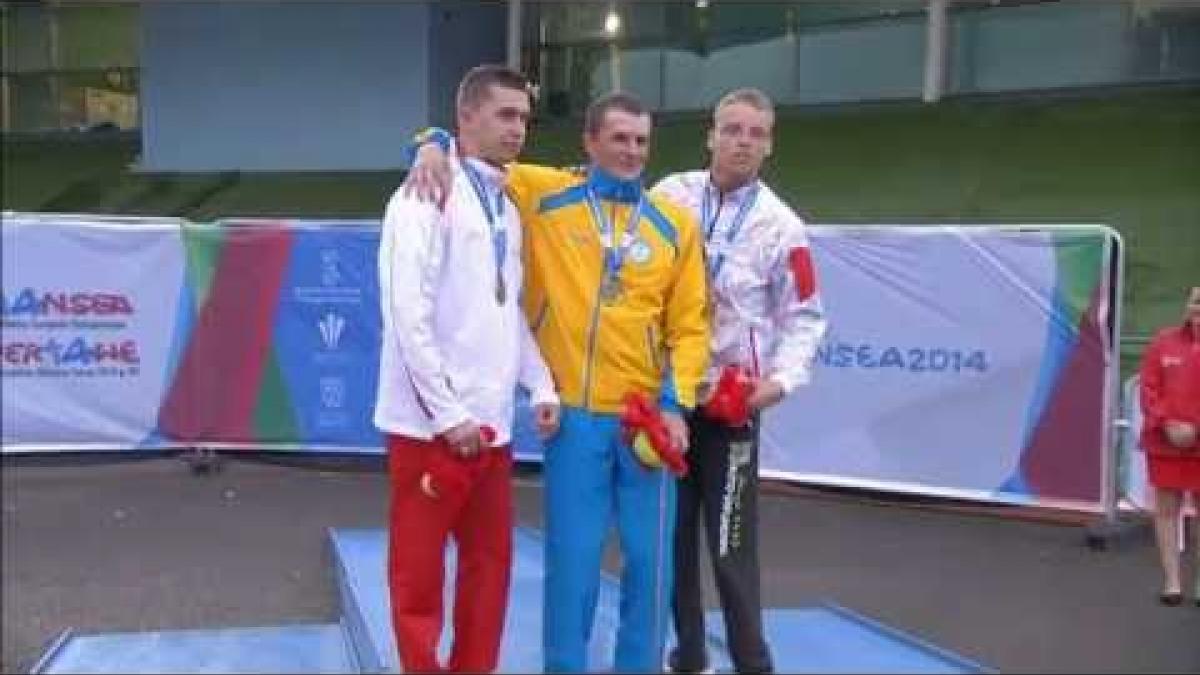 Men's shot put F34 | Victory Ceremony | 2014 IPC Athletics European Championships Swansea
