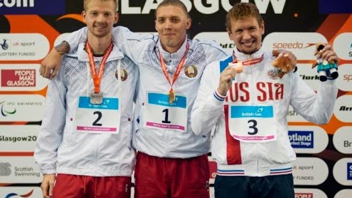 Men's 100m Breaststroke SB13 | Victory Ceremony | 2015 IPC Swimming World Championships Glasgow
