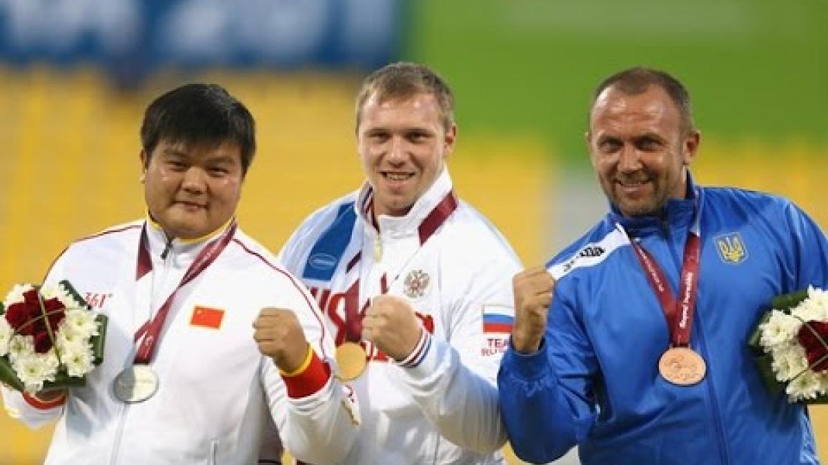 Men's shot put F46 | Victory Ceremony |  2015 IPC Athletics World Championships Doha