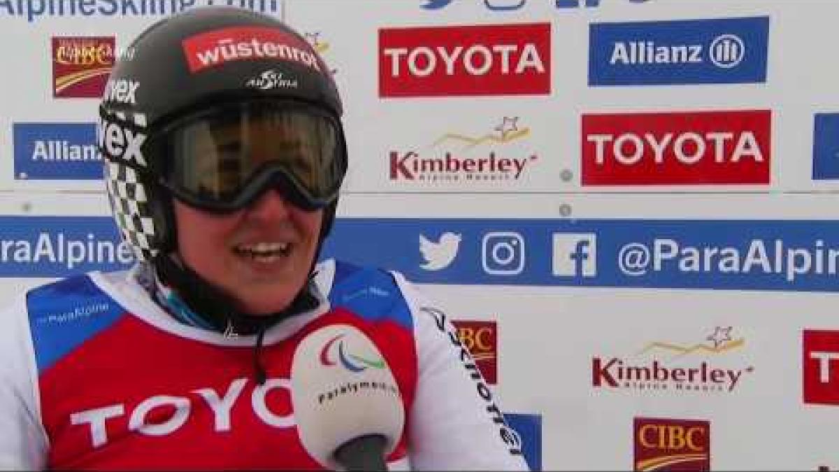 Claudia Loesch wins women's downhill sitting | 2018 World Para Alpine Skiing World Cup Kimberley