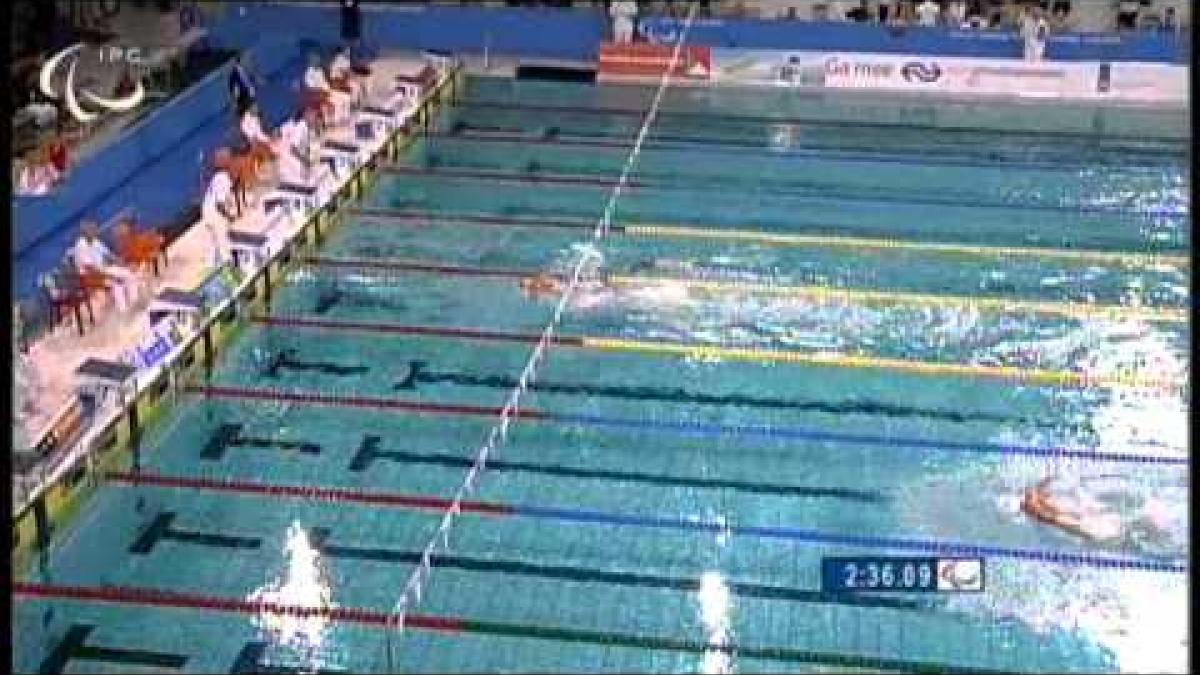 Russia taking the gold medal in the 4x100m Medlay Relay at the 2010 IPC Swimming World Championships in Eindhoven