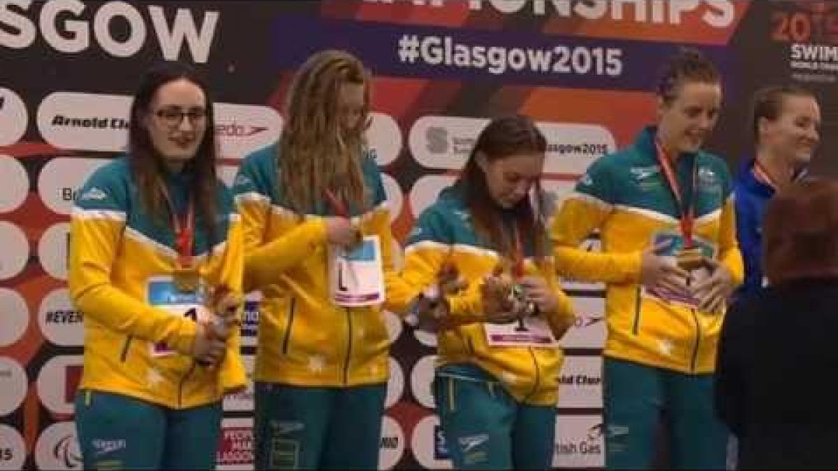 Women's 4x100m Freestyle Relay 34points | Victory Ceremony |2015IPCSwimmingWorldChampionshipsGlasgow