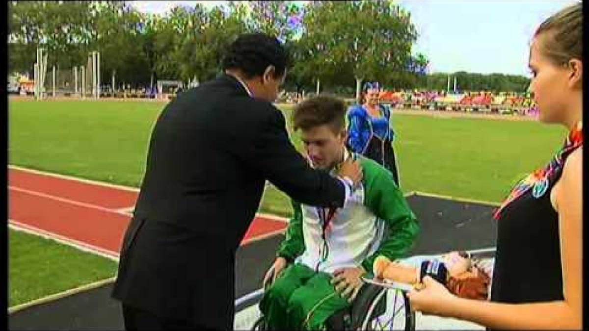 Athletics -  men's 400m T34 Medal Ceremony  - 2013 IPC Athletics World Championships, Lyon