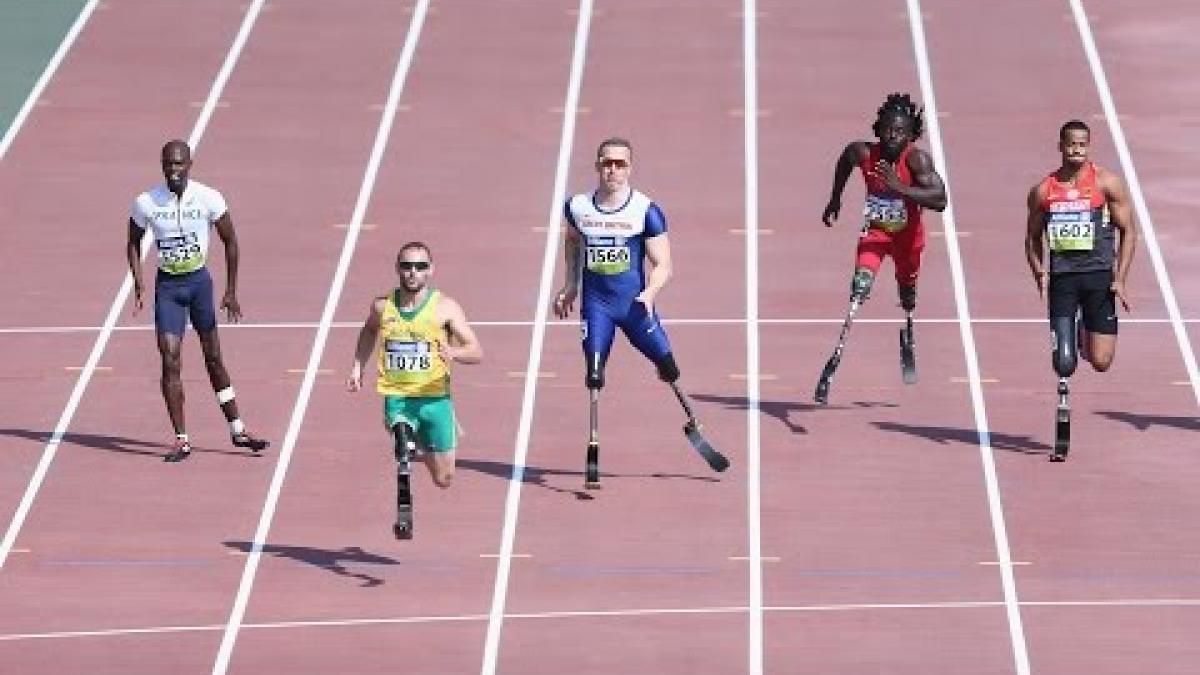 Men's 100m T42 | heat 2 |  2015 IPC Athletics World Championships Doha