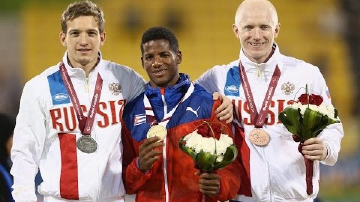 Men's 100m T12 | Victory Ceremony |  2015 IPC Athletics World Championships Doha