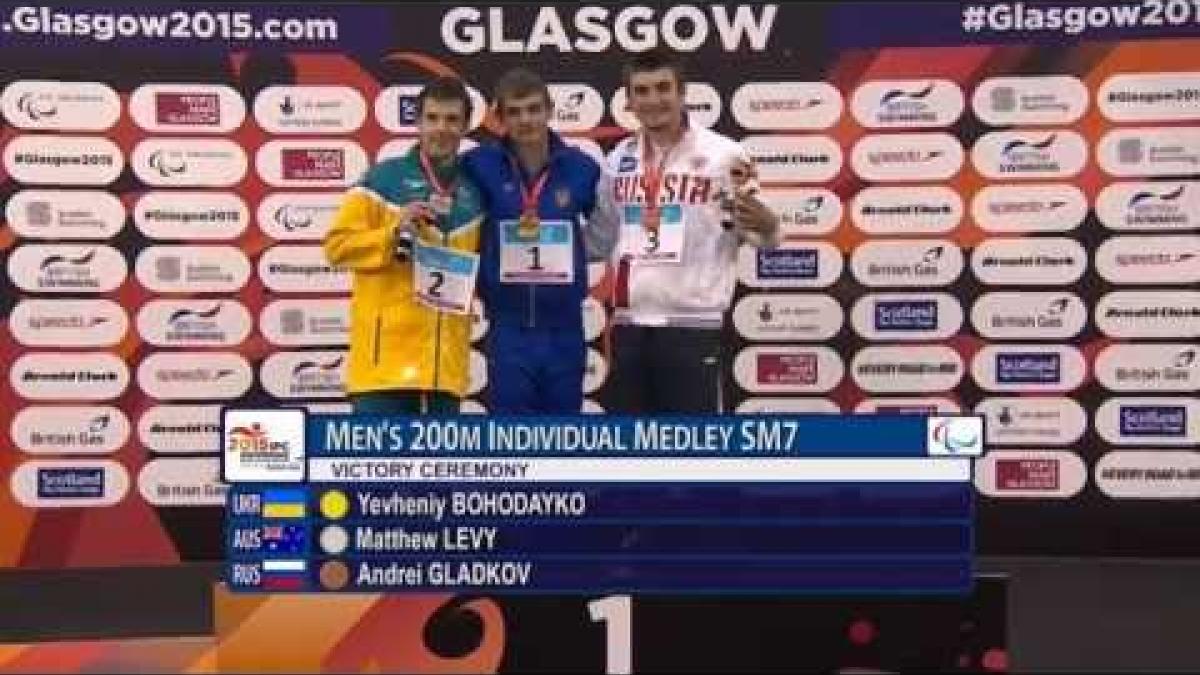 Men's 200m IM SM7 | Victory Ceremony | 2015 IPC Swimming World Championships Glasgow