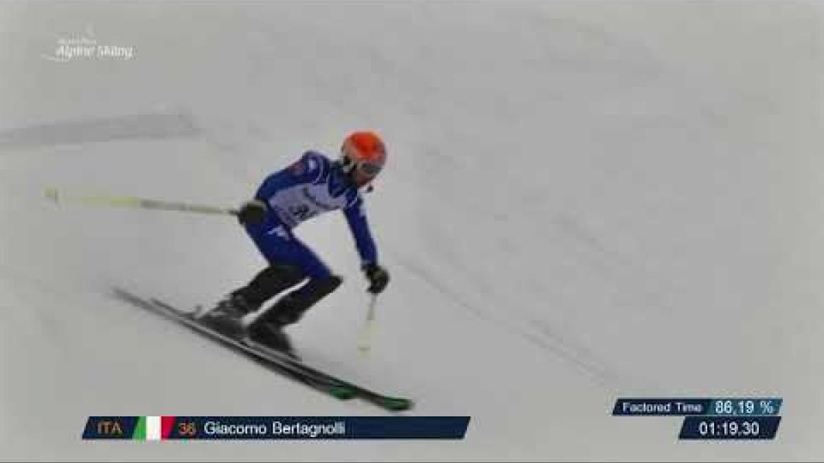 Giacomo Bertagnolli 1st | men's slalom VI | World Para Alpine skiinng World Cup Veysonnaz