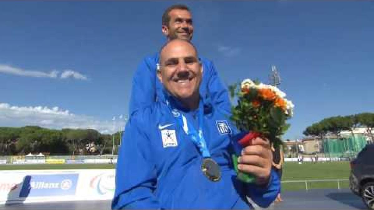 Men's shot put F53 | Victory Ceremony | 2016 IPC Athletics European Championships GrossetoT