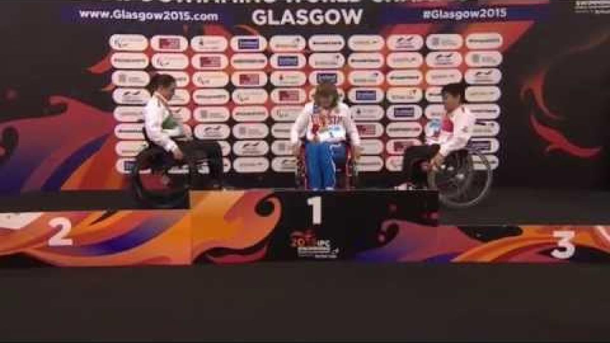 Women's 50m Breaststroke SB3 | Victory Ceremony | 2015 IPC Swimming World Championships Glasgow