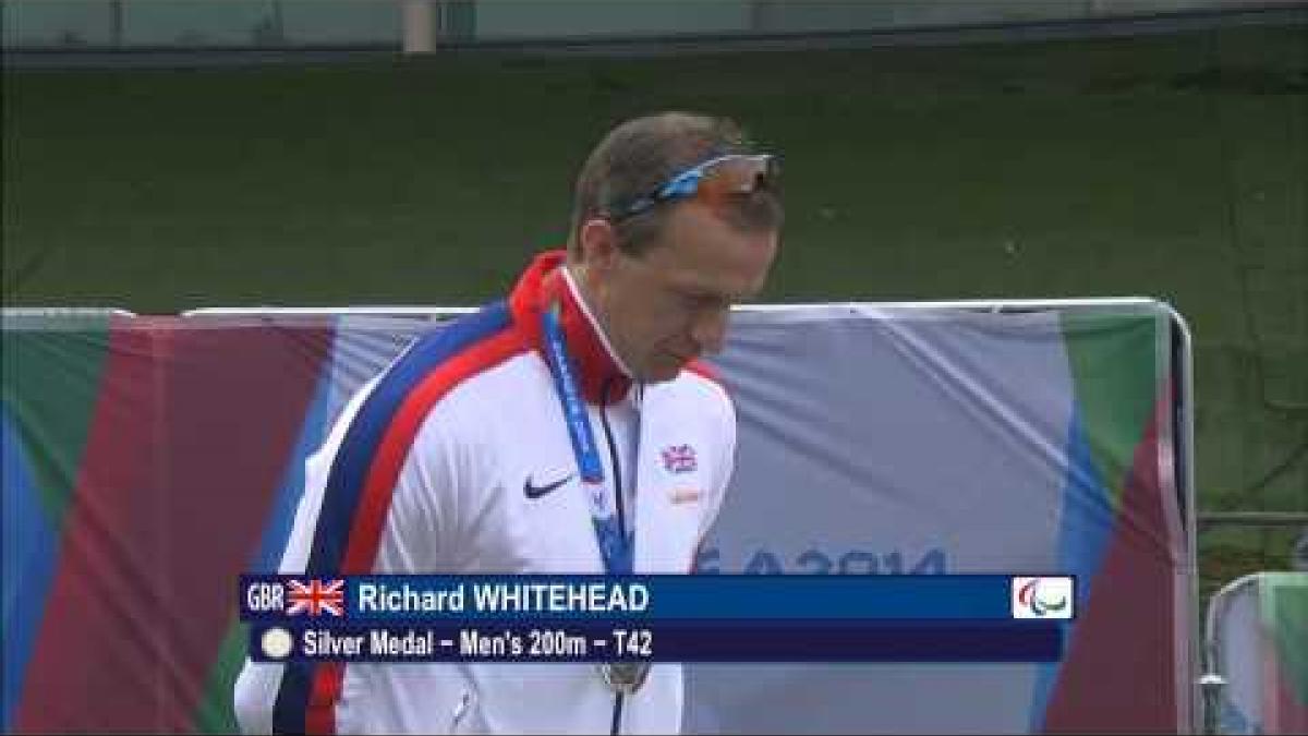 Men's 200m T42 | Victory Ceremony | 2014 IPC Athletics European Championships Swansea