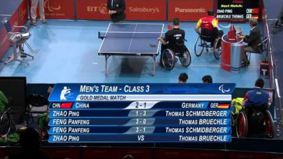 Table Tennis - CHN vs GER Men's Team Cl 3 Gold Mdl Match - London 2012 Paralympic Games.mp4