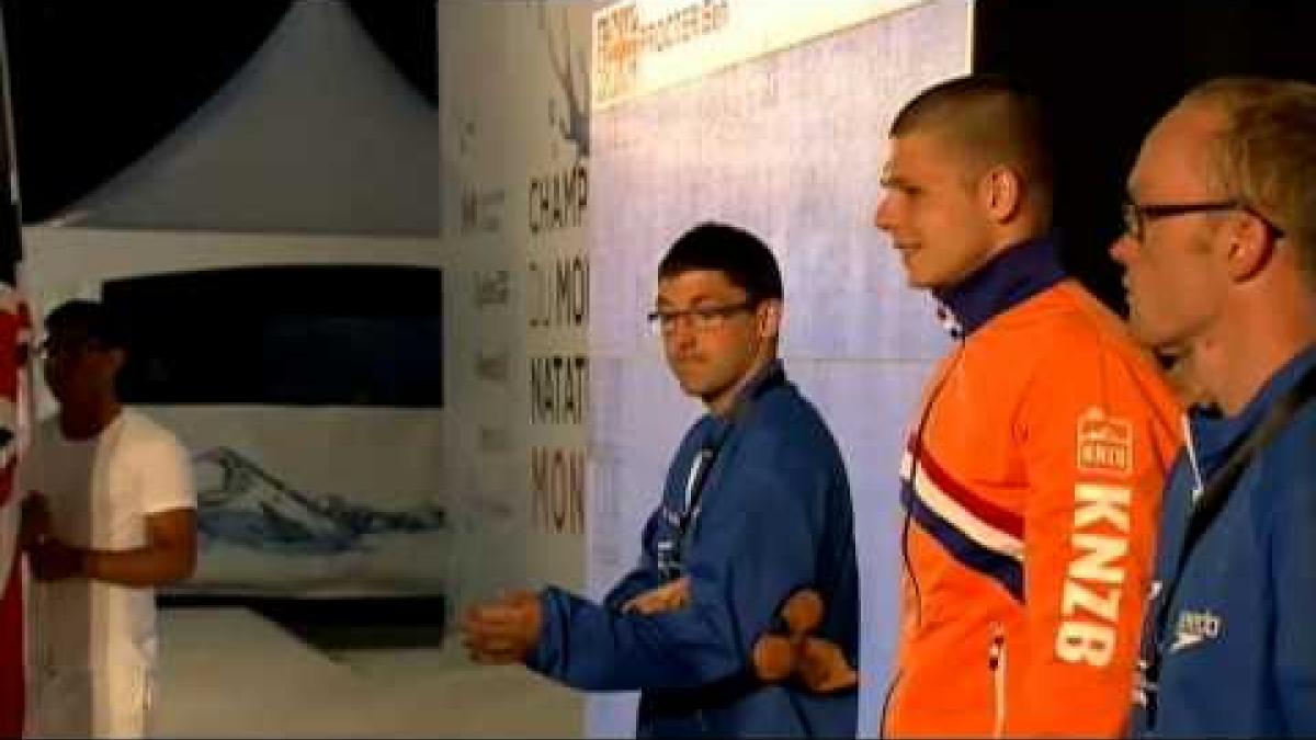 Swimming - men's 200m individual medley SM14 medal ceremony - 2013 IPC Swimming World Championships