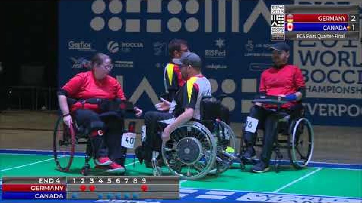Video highlights from boccia team and pair semi-finals at World Championships