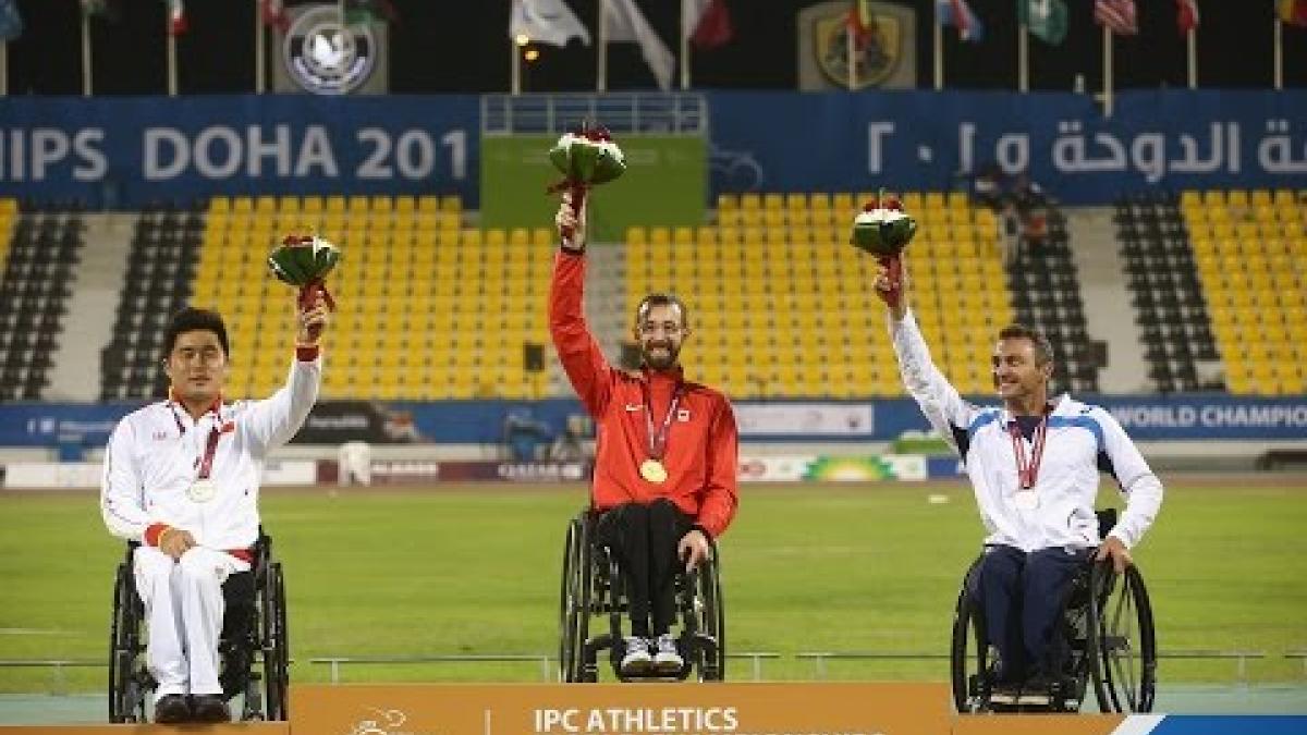 Men's 800m T53 | Victory Ceremony |  2015 IPC Athletics World Championships Doha