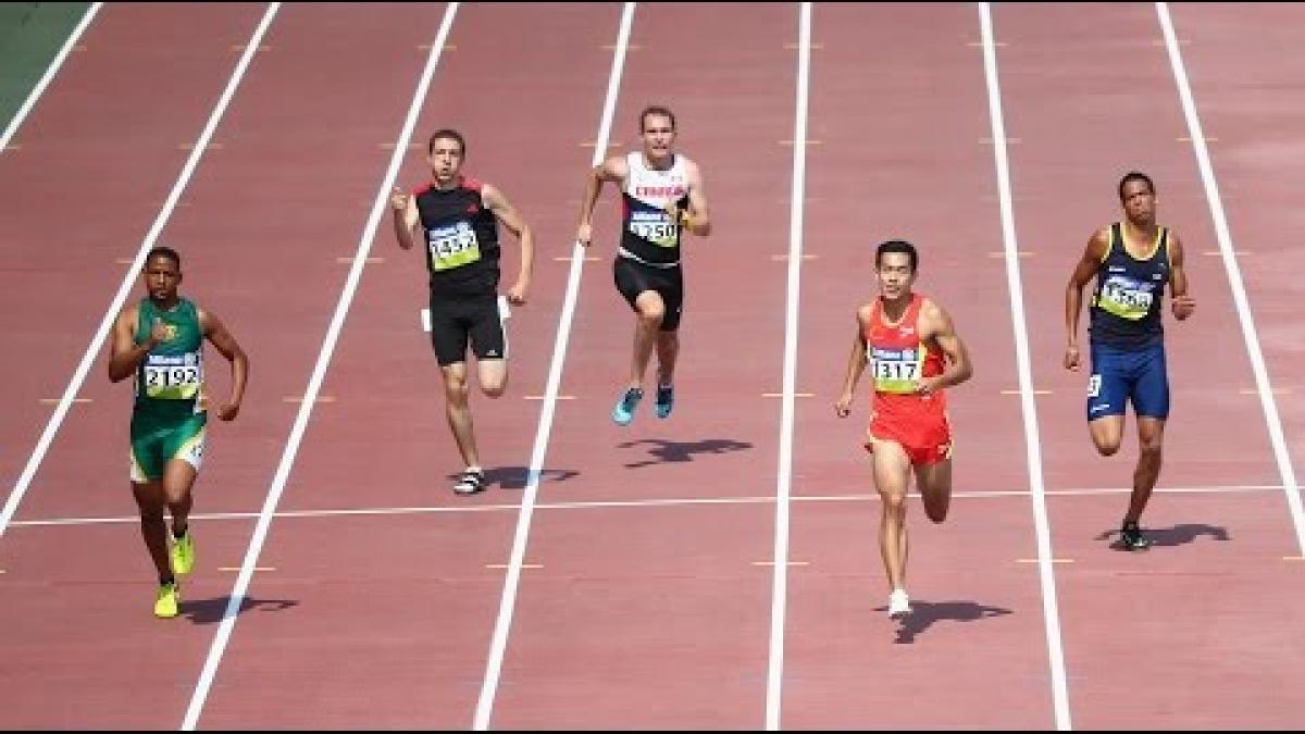 Men's 100m T42 | heat 1 |  2015 IPC Athletics World Championships Doha