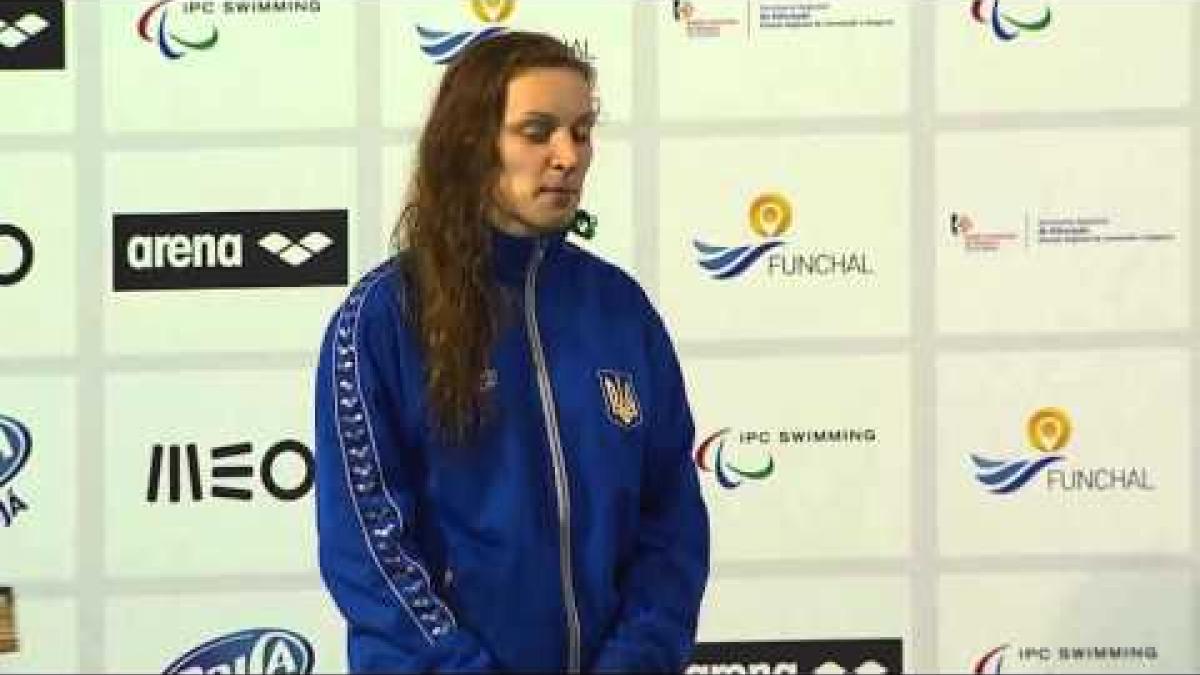 Women's 100m Butterfly S8 | Medals Ceremony | 2016 IPC Swimming European Open Championships Funchal