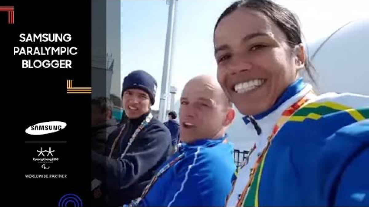 Aline Rocha | Prestigiando a prova dos amigos | Samsung Paralympic Blogger | PyeongChang 2018