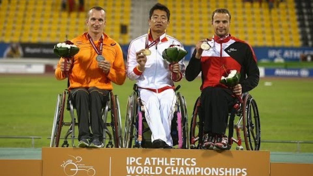 Men's 800m T54 | Victory Ceremony |  2015 IPC Athletics World Championships Doha