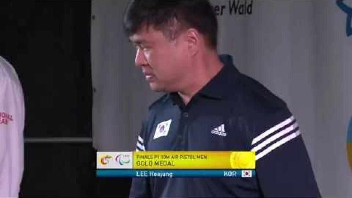 Medals Ceremony | P1 men's 10m air pistol SH1 | 2014 IPC Shooting World Championships Suhl