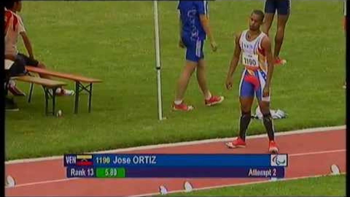 Athletics - Jose Ortiz - men's long jump T20 final - 2013 IPC Athletics World Championships, Lyon