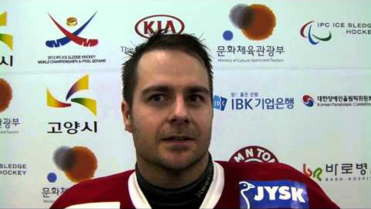 Norway's Morten Vaernes - 2013 IPC Ice Sledge Hockey World Championships A-Pool