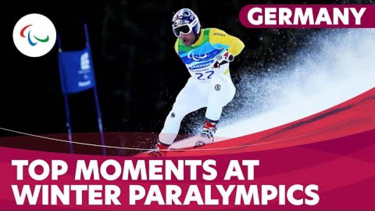 Germany's top Paralympic Winter Games moments, with thumbnail showing a male Para alpine skier