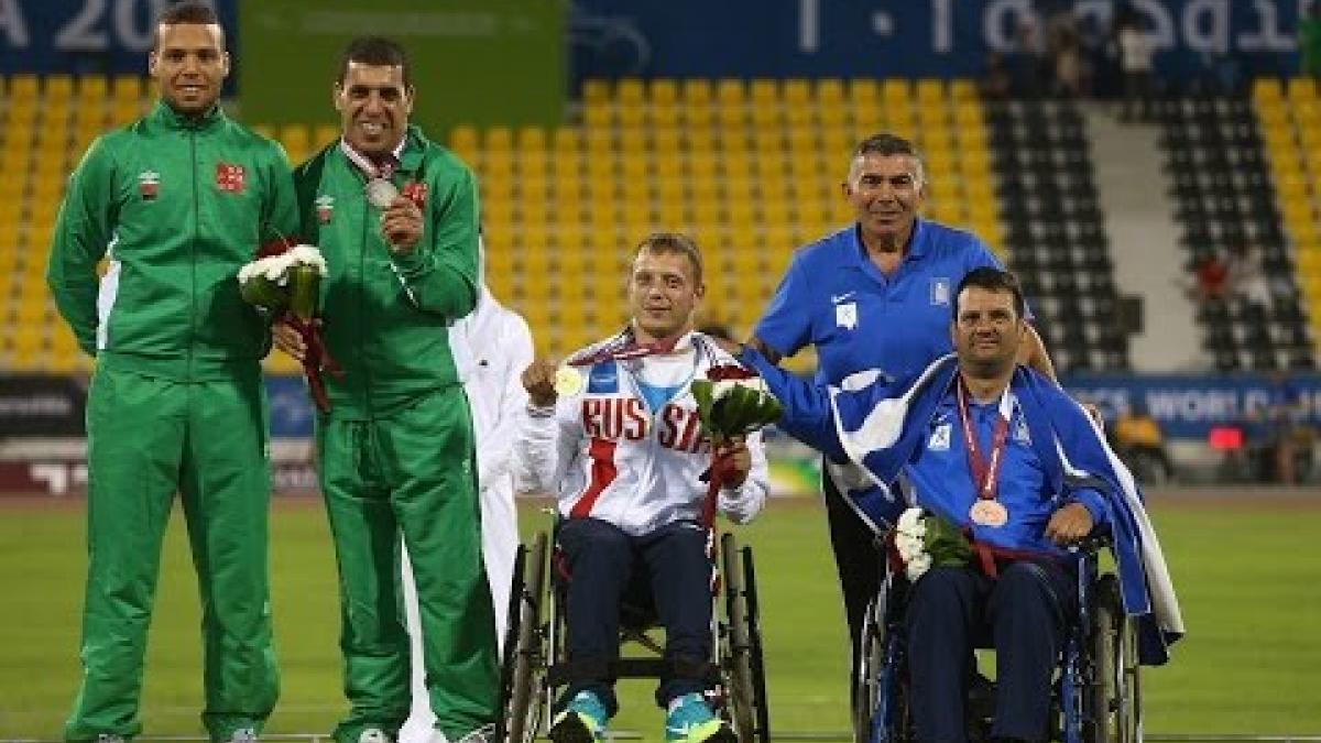 Men's shot put F32 | Victory Ceremony |  2015 IPC Athletics World Championships Doha