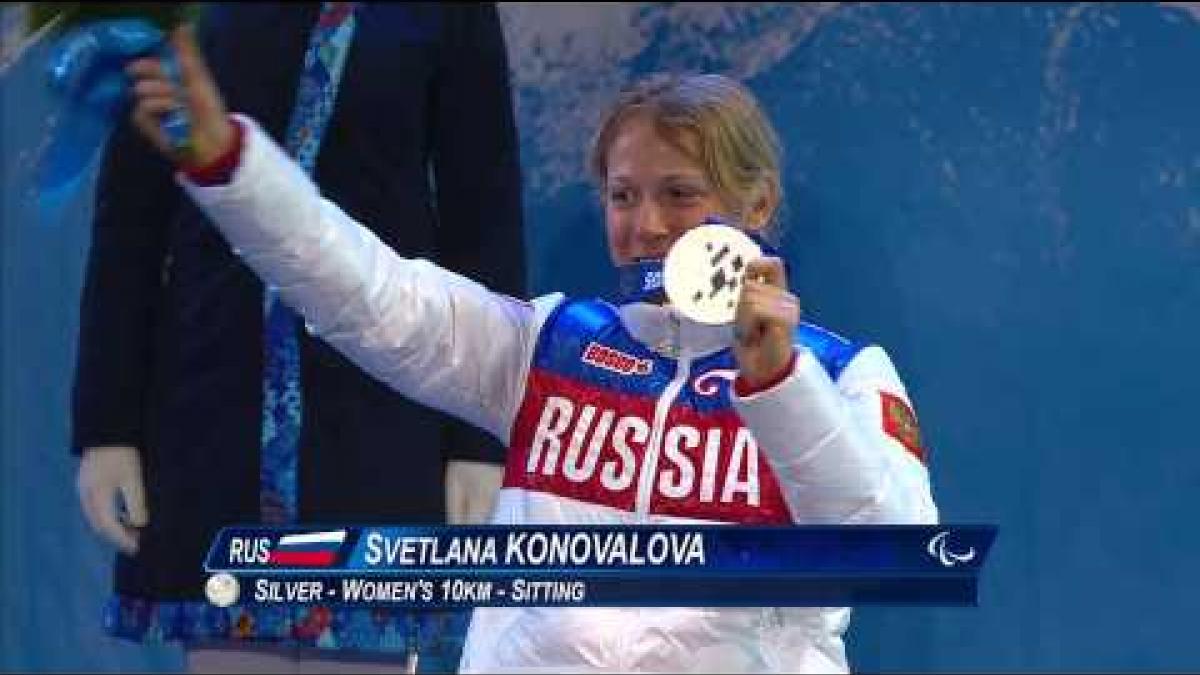 Women's 10km middle distance biathlon sitting Victory Ceremony | Sochi 2014 Paralympic Winter Games