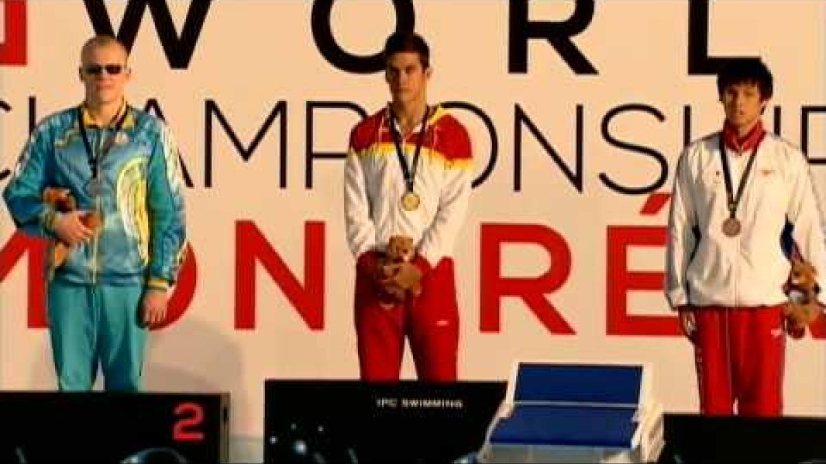 Swimming - men's 200m individual medley SM11 medal ceremony - 2013 IPC Swimming World Championships