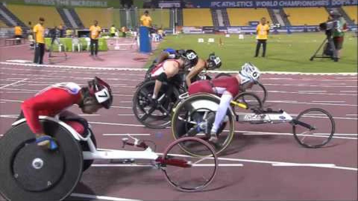 Men's 100m T52 | heat 2 |  2015 IPC Athletics World Championships Doha
