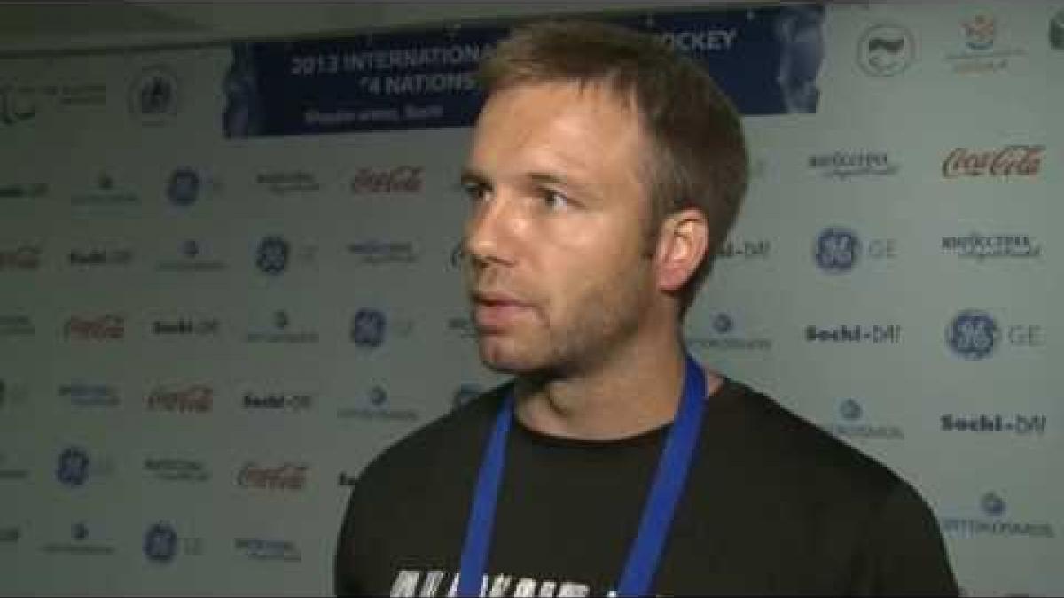 Interview Jiri Briza (Czech Republic) - International Ice Sledge Hockey Tournament "4 Nations" Sochi