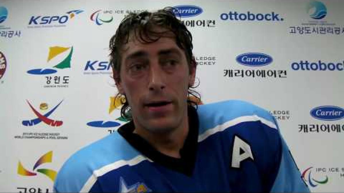 Italy's Florian Planker - 2013 IPC Ice Sledge Hockey World Championships A-Pool Goyang
