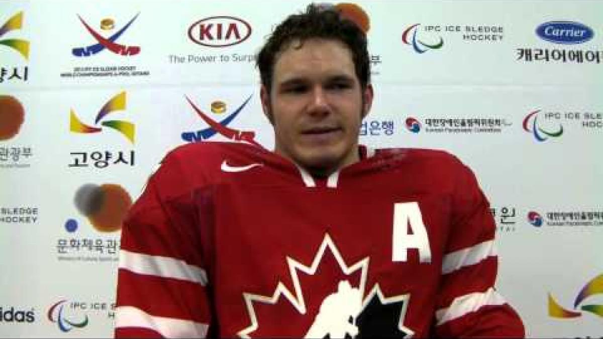 Canada's Brad Bowden - 2013 IPC Ice Sledge Hockey World Championships A-Pool Goyang