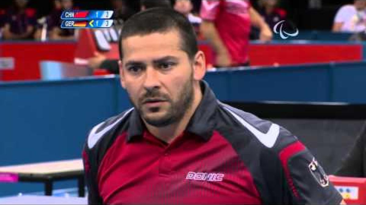 Table Tennis - GER v CHN - Men's Singles Cl 4-5 Quarterfinal 1 M2 - London 2012 Paralympic Games.mp4