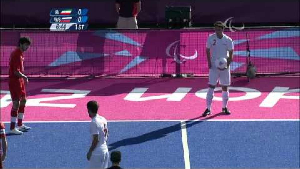 Football 7-a-side - IRI vs RUS - 1st half - Men's Pool A Prelims - London 2012 Paralympic Games