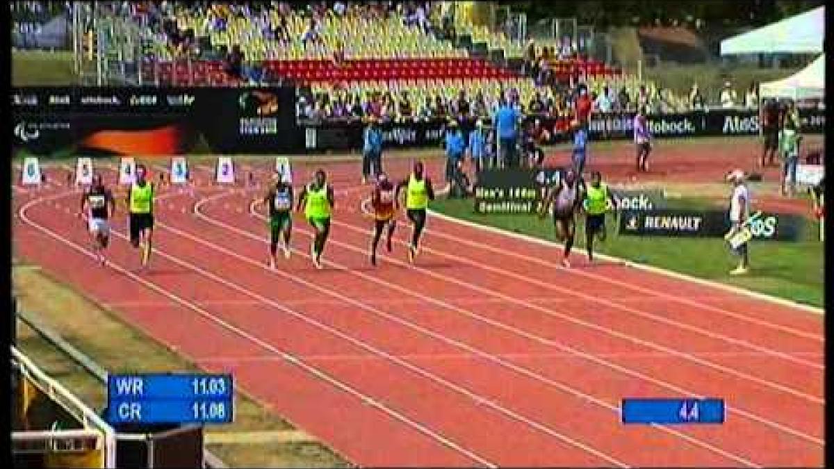 Athletics - Men's 100m T11 semifinal 2 - 2013 IPC Athletics World Championships, Lyon