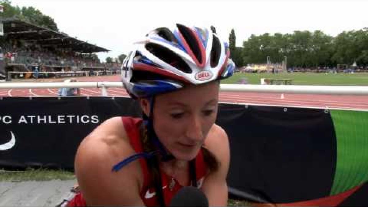 Interview: Tatyana McFadden on winning 800m T54 comfortably at 2013 IPC Athletics World Champs