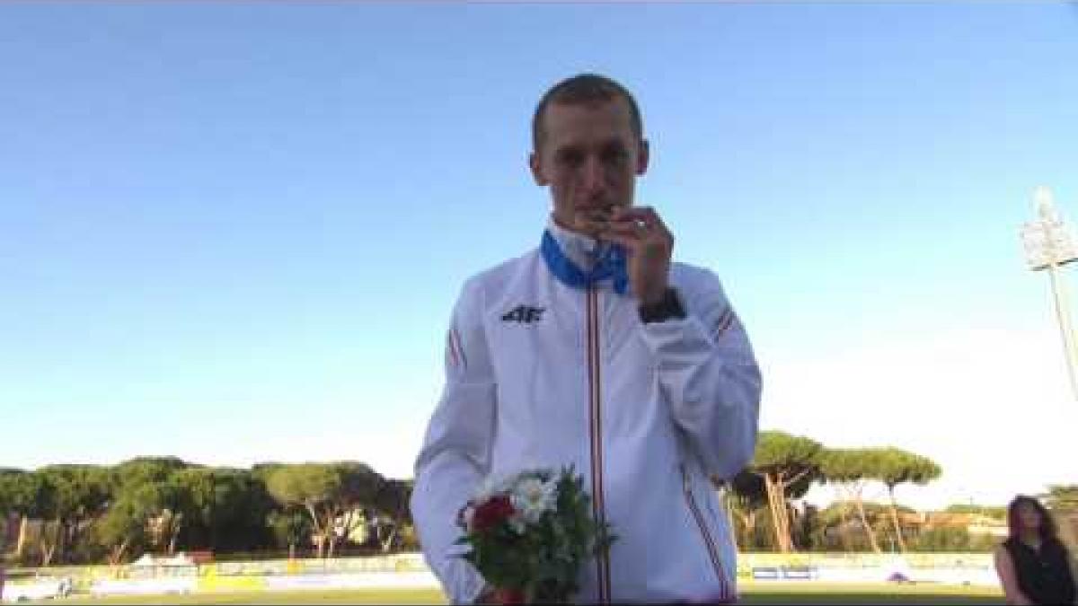 Men's 1500 m T13 | Victory Ceremony | 2016 IPC Athletics European Championships Grosseto