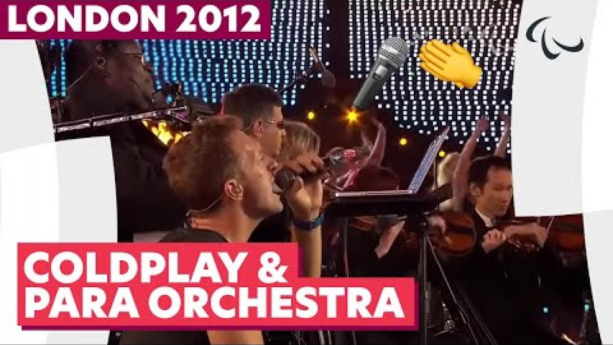 Coldplay and Paraorchestra perform at London 2012 Closing Ceremony.