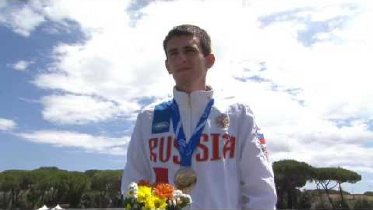 Men's 100 m T35 | Victory Ceremony | 2016 IPC Athletics European Championships Grosseto