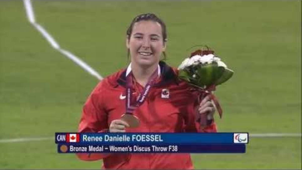 Women's discus F38 | Victory Ceremony |  2015 IPC Athletics World Championships Doha