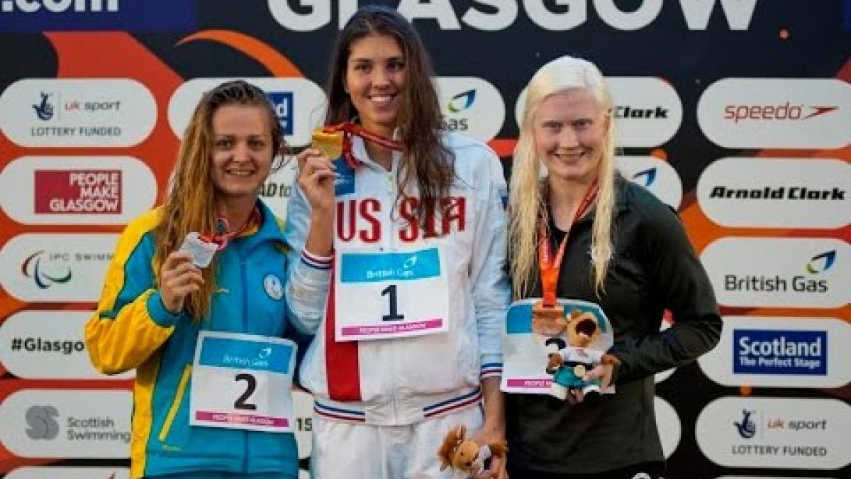 Women's 100m Backstroke S13 | Victory Ceremony | 2015 IPC Swimming World Championships Glasgow