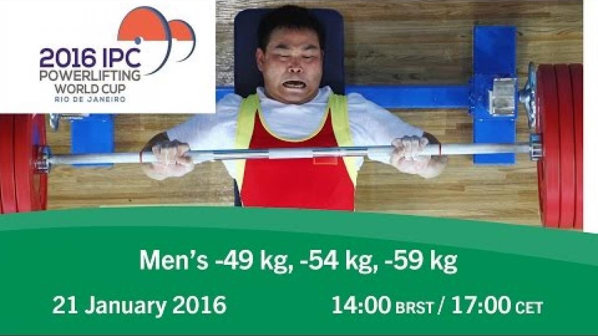 Men's -49 kg, -54 kg, -59 kg | 2016 IPC Powerlifting World Cup Rio de Janeiro